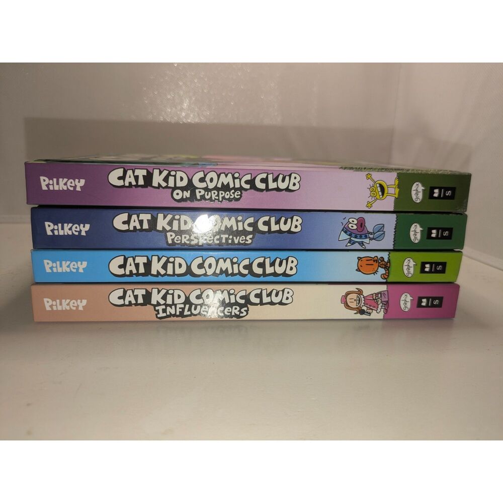 Cat Kid Comic Club Books Lot of 4 Dav Pilkey Graphic Novels Collection